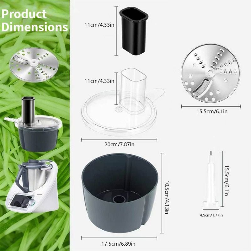 Senbowe Electric Vegetable Cutter for TM5 TM6, Professional Cutter Kit, High Efficiency, Food Processor Container Attachment, Easily Installable, Premium Stainless  Steel - Image 3