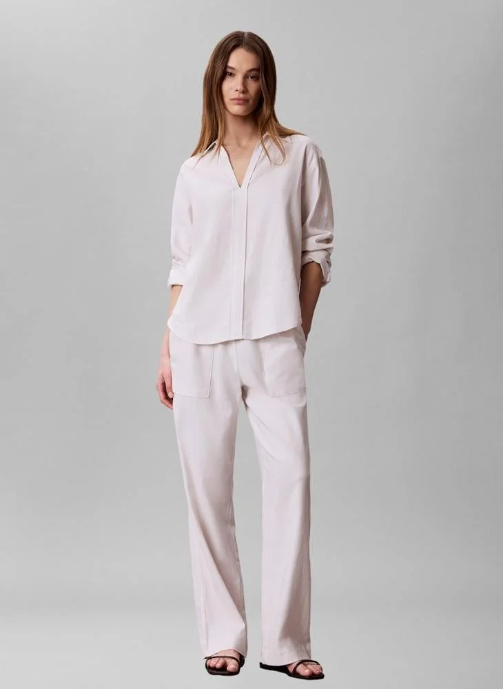 CALVIN KLEIN  Casual Long Sleev Linen Shirt for Women | Best Price UAE