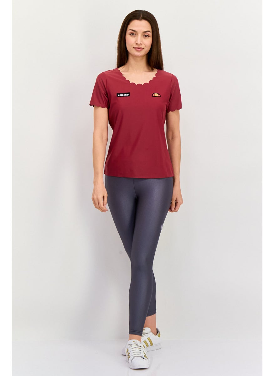 Ellesse Women Sportswear Fit Short Sleeve Outdoor Top, Burgundy  - Image 2