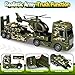 Bstoyder Toddler Boy Toys for 3 4 5 6 7 Years Kids 25 Semi Army Truck Toy with Helicopters and Tank Friction Powered Military Toys with Lights and Sounds Birthday for Boy Girls - Image 4