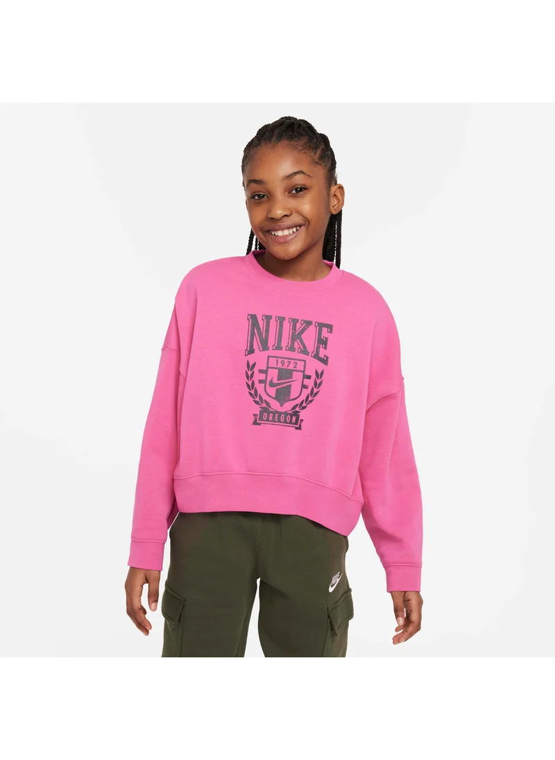 Nike Kids' Sportswear Oversized Fleece Sweatshirt