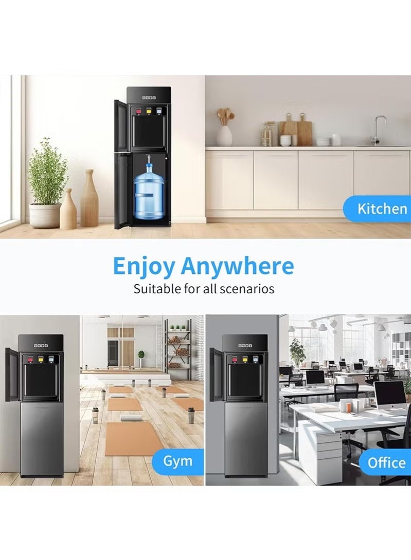 والالا مبرد مياه حديث بسيط مع تحميل سفلي، مبرد مياه سعة 5 جالون مع 3 إعدادات لدرجة الحرارة، بارد/ساخن/درجة حرارة الغرفة، صينية تنقيط قابلة للإزالة للاستخدام المنزلي والمكتبي - Image 5