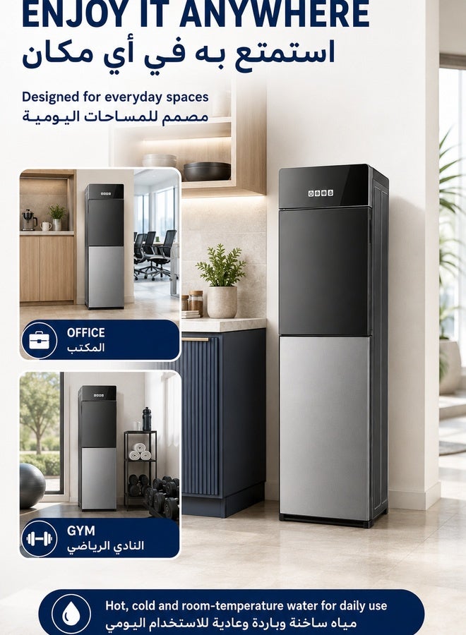 WALALLA Modern Minimalistic Bottom Loading Water Cooler Dispenser, 5 Gallon Bottle Water Cooler with 3 Temperature Settings, Cold/Hot/Room Temp, Removable Drip Tray for Home Office Use - Image 5