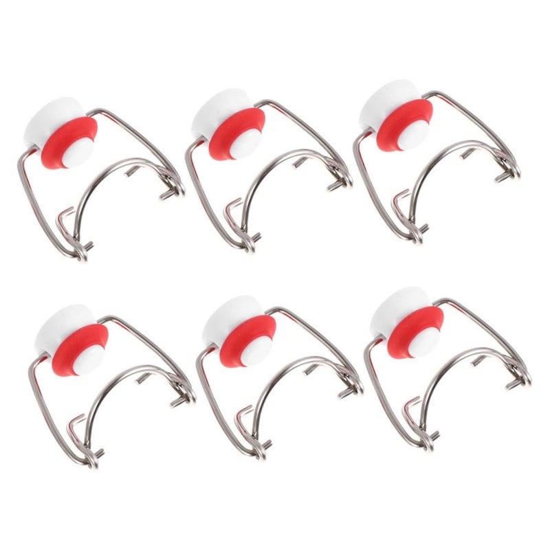 6 Pcs Red Stainless Steel Swing Top Bottle Caps with Gaskets for Home Brewing Beer Bottles - Image 2