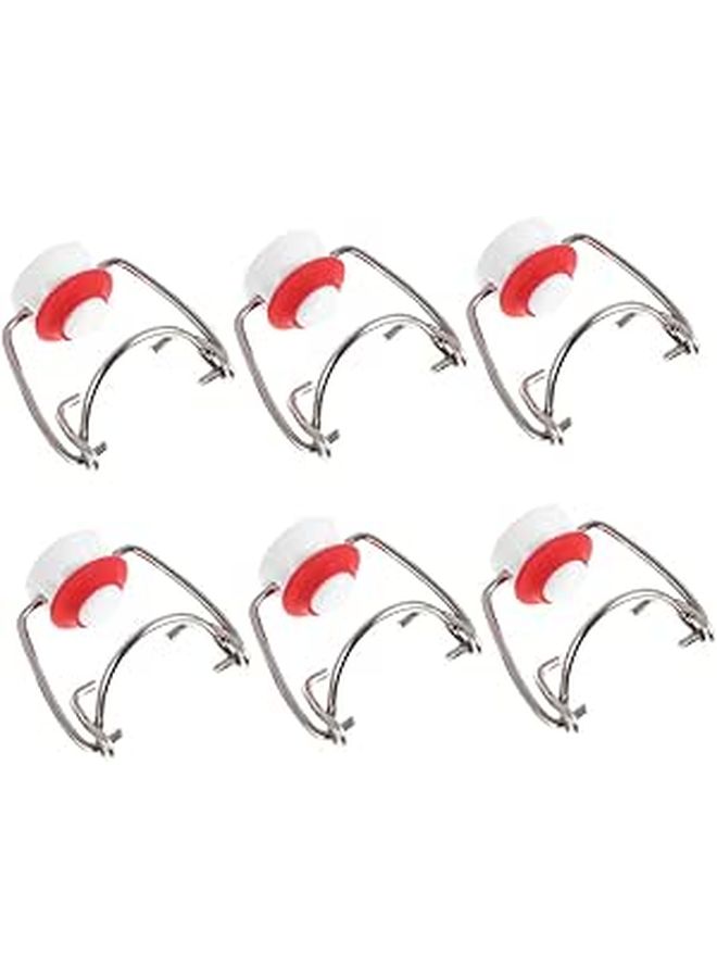 6 Pcs Red Stainless Steel Swing Top Bottle Caps with Gaskets for Home Brewing Beer Bottles - Image 1