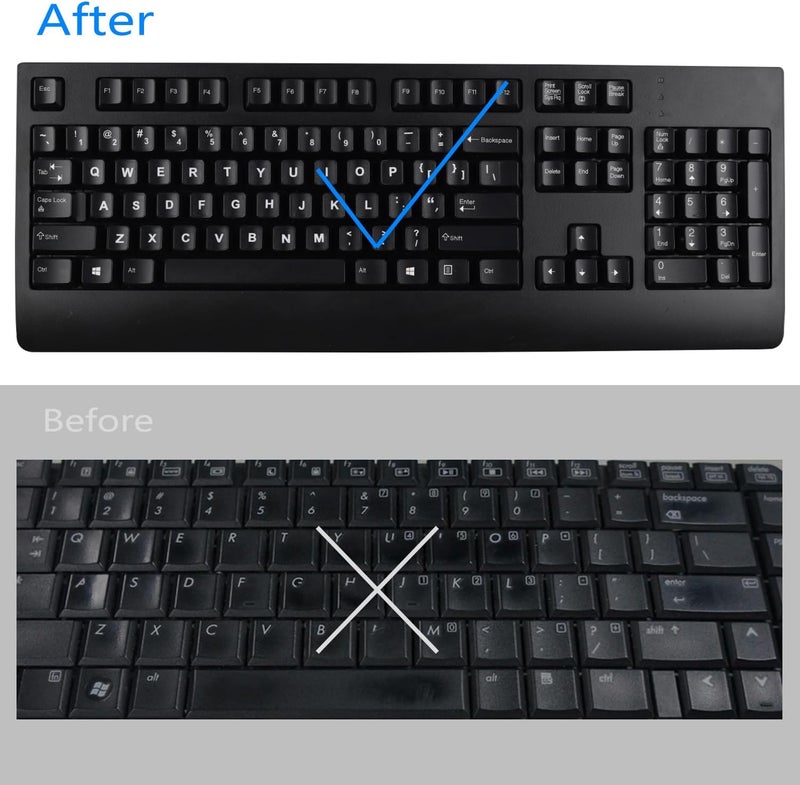 2 Pack Universal Arabic Keyboard Stickers with Transparent Background and White Lettering - Image 3