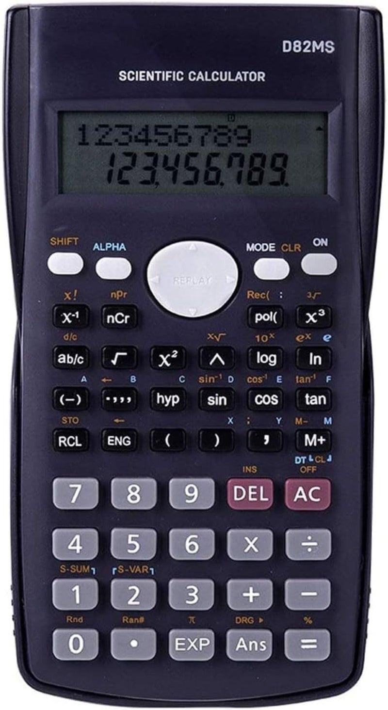 Worison RZ-82MS pro Scientific Calculators with 240 Multi-Functional Calculator 2 Lines LCD Display Ideal for Teachers College Students School Office Portable to Carry (Black) - Image 1