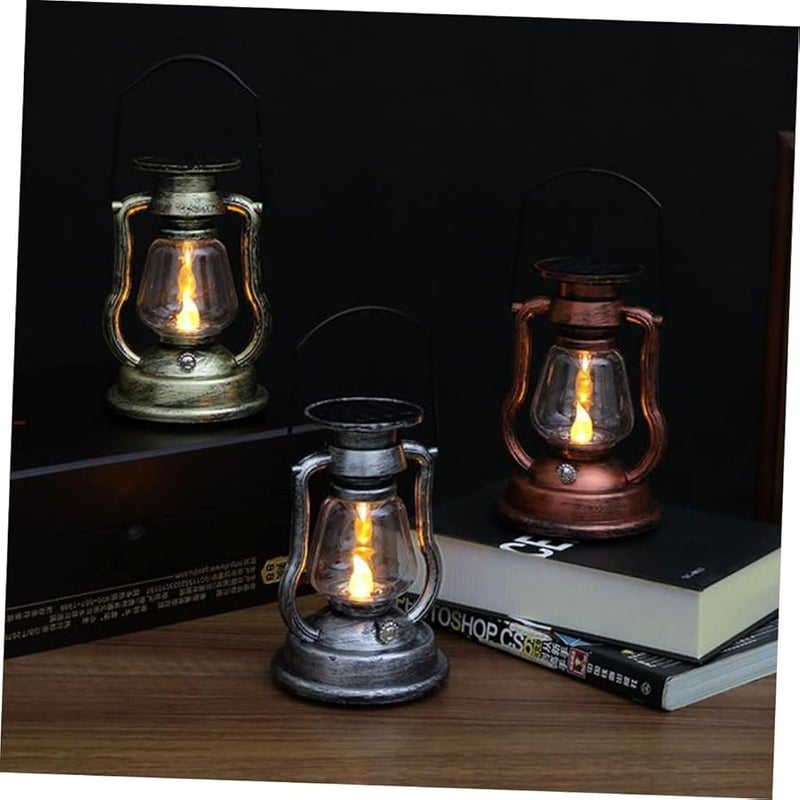 فينتاج الشمسية LED فانوس في الهواء الطلق حديقة فناء زخرفية لهب ضوء أصفر - Image 5