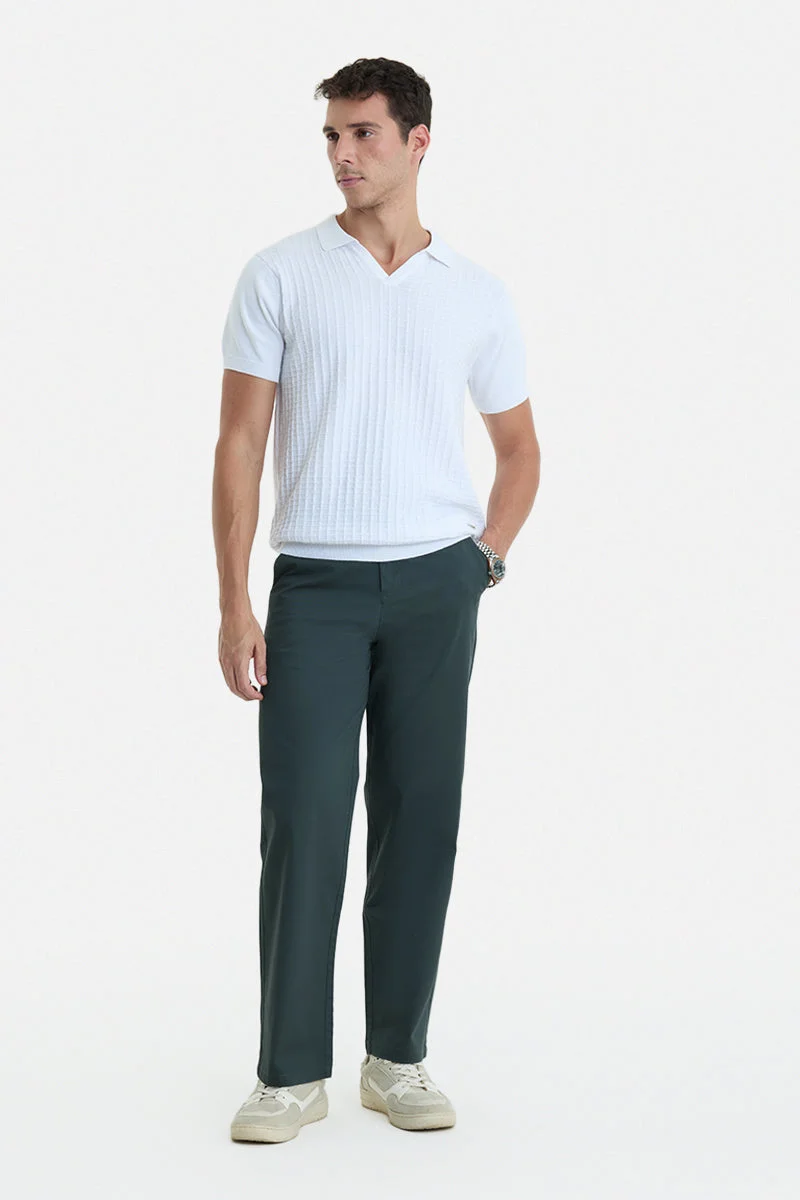 سنيتش Dark Grey Solid Wide Leg Streetwear Chinos