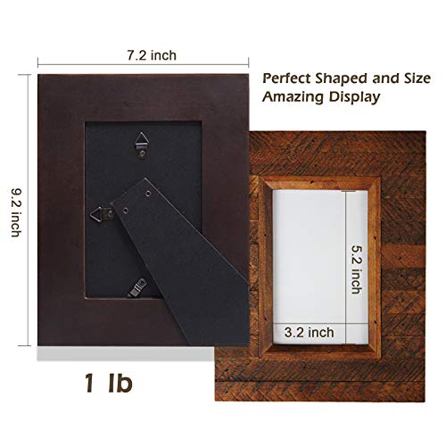 Eosglac Wooden Picture Frame 4x6 inch, Wood Plank Design with Rustic Brown Finish, Wall Mounting or Tabletop Display, Handmade Photo Frame (4x6, Brown) - Image 5