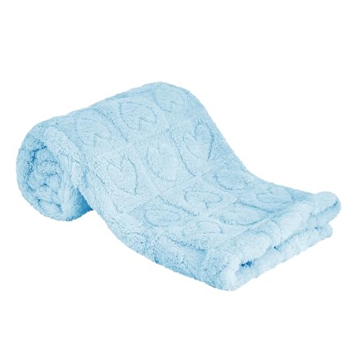 Yurhap Sherpa Fleece Baby Blanket Heart Checkered Blanket, Ultra Soft Fluffy Premium Baby Blankets for Boys Girls, Cozy Infant Toddler Newborn Receiving Blankets for Crib Stroller 30”×40” (Blue) - Image 1