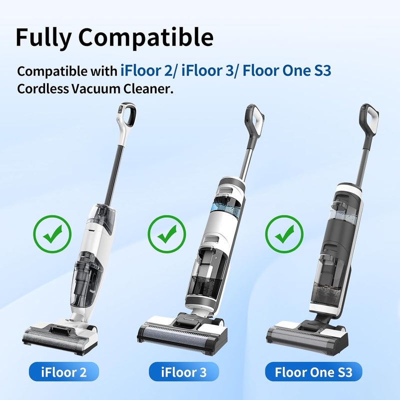keluke فرشاة دوارة بديلة متوافقة مع مكنسة كهربائية لاسلكية Tineco iFloor 3 وFloor One S3 وiFloor 2، تشمل الأجزاء البديلة 2 فرشاة دوارة - Image 2