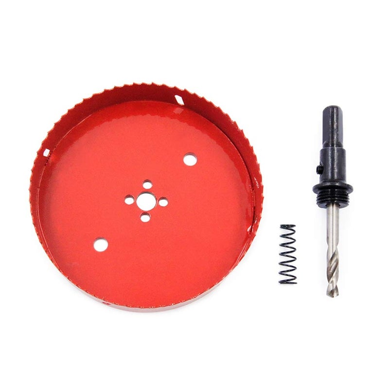 Laiwei Hole Saw Drill Bit HSS Hole Cutter with Arbor for Wood,PVC Board and Plasterboard(6-1/2"(165mm Hole Saw)) - Image 2