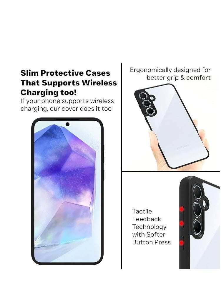 Generic - Bumper Protective Case for Samsung Galaxy A35 Silicone TPU Bumper Ultra Durable Ultra-Safe Camera Optimum Solution Black - Image 1
