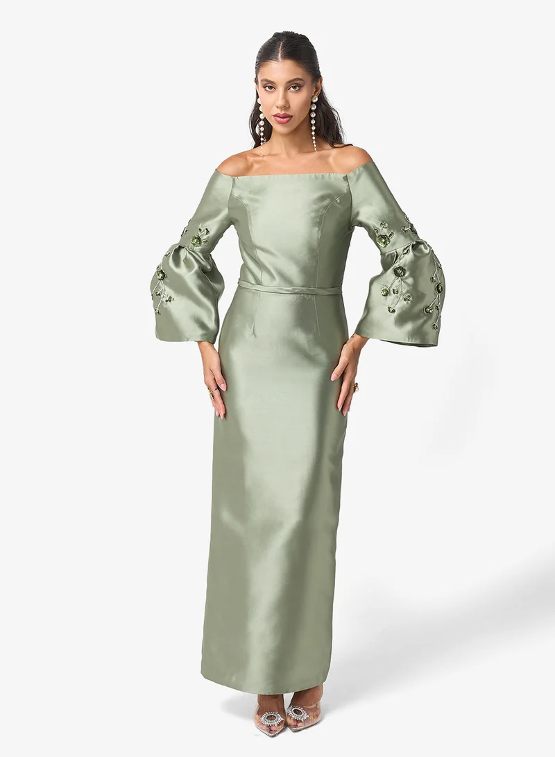 ثريدز باي اجوني Bell Sleeve Off Shoulder Maxi Dress