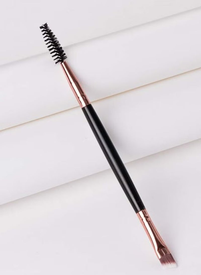 فرشاة حواجب مائلة مع فرشاة بطرف دائري مزدوجة الأطراف عالية الجودة لوضع المكياج لتحديد العيون - Image 2