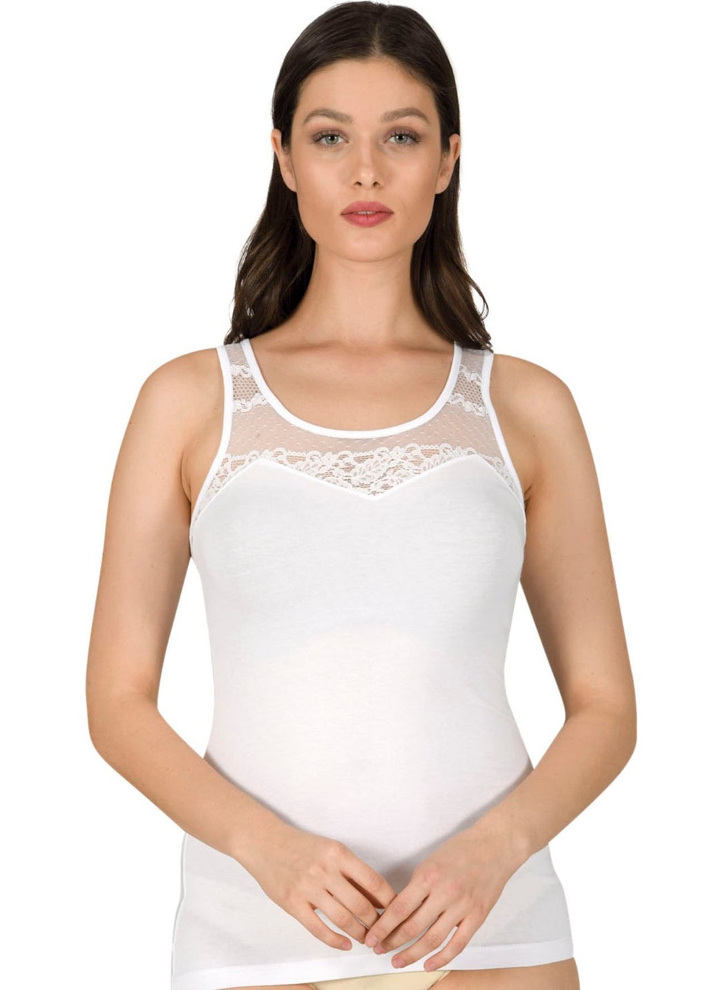 Özkan Underwear - Özkan 24185 Women's Cotton Lycra Lace Robe Single Jersey Athlete - Image 1