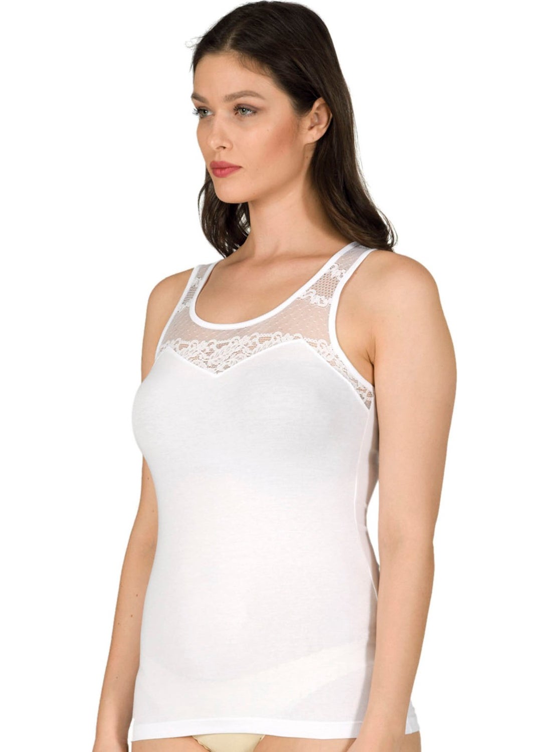 Özkan Underwear - Özkan 24185 Women's Cotton Lycra Lace Robe Single Jersey Athlete - Image 1