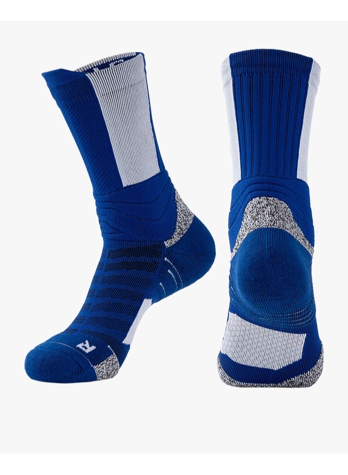 Generic 4 pairs of sports soccer mid-length high top towel bottom outdoor running socks Sports basketball socks - Image 1