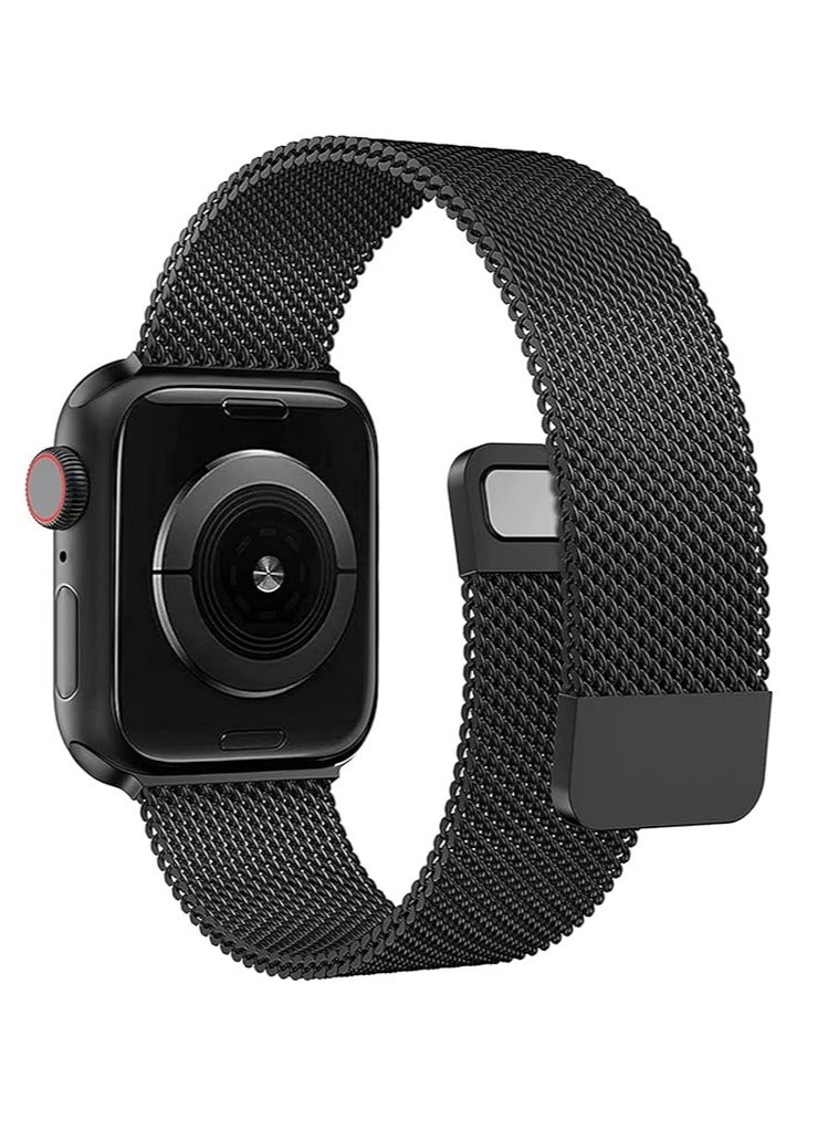 Metal Loop For Apple Watch Band 42mm 44mm 45mm 49mm for iWatch Bands Series Ultra SE 10 9 8 7 6 5 4 3 2 1 Women Men, Stainless Steel Strap with Magnetic Clasp - Image 1