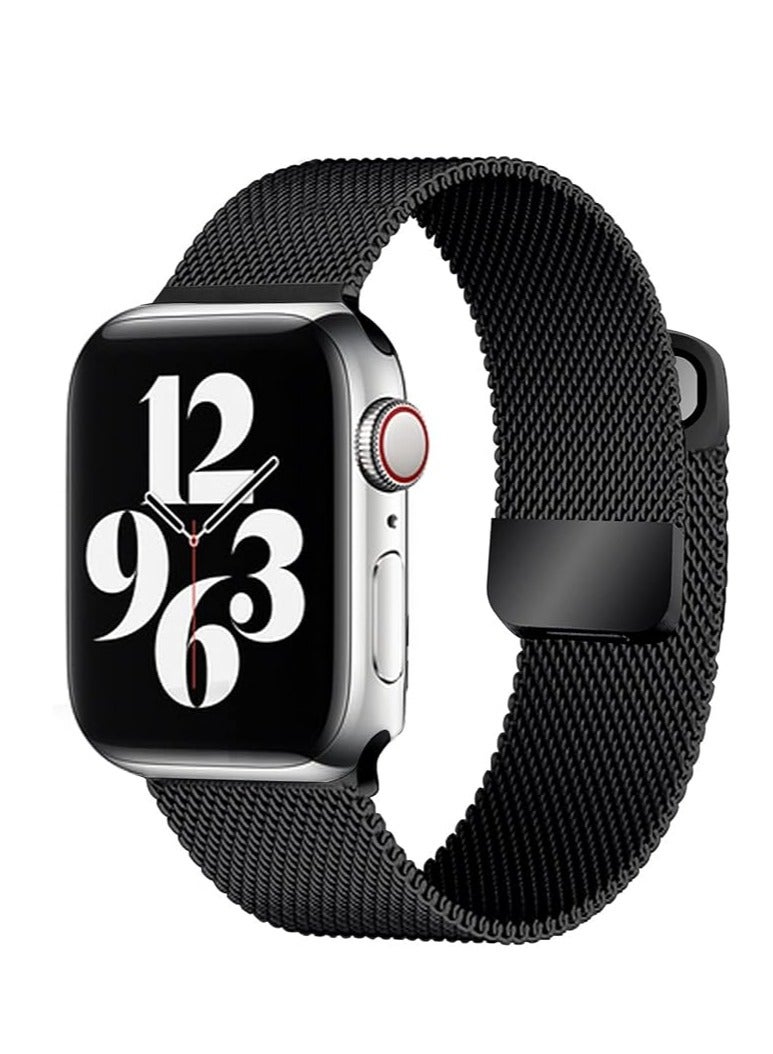 Metal Loop For Apple Watch Band 42mm 44mm 45mm 49mm for iWatch Bands Series Ultra SE 10 9 8 7 6 5 4 3 2 1 Women Men, Stainless Steel Strap with Magnetic Clasp - Image 2
