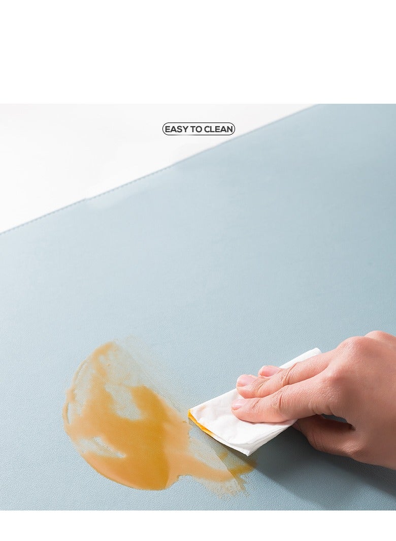 Large Simple Style Waterproof Leather Gaming Mouse Pad Keyboard Pad Desk Pad Computer Pad Desk Pad Pink 800*400mm - Image 4