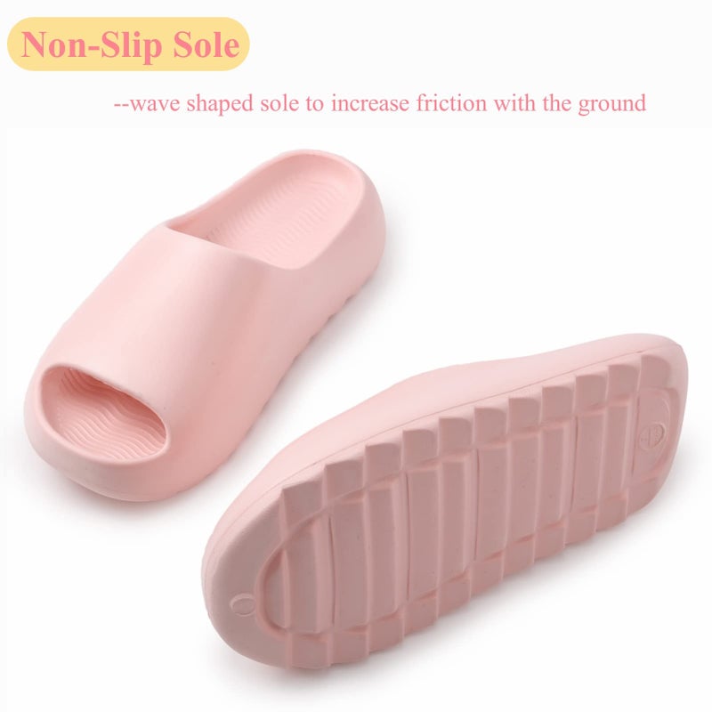 Cushioned Non-Slip Waterproof EVA Slides for Women Men and Kids, Soft Thick Sole Shower Sandals - Image 3