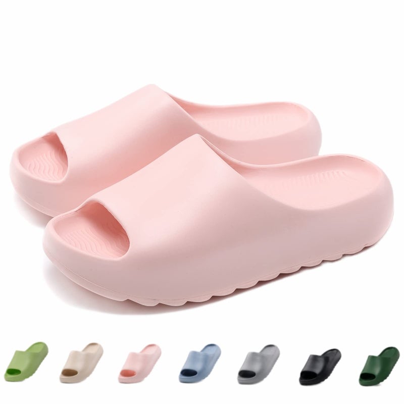 Cushioned Non-Slip Waterproof EVA Slides for Women Men and Kids, Soft Thick Sole Shower Sandals - Image 1