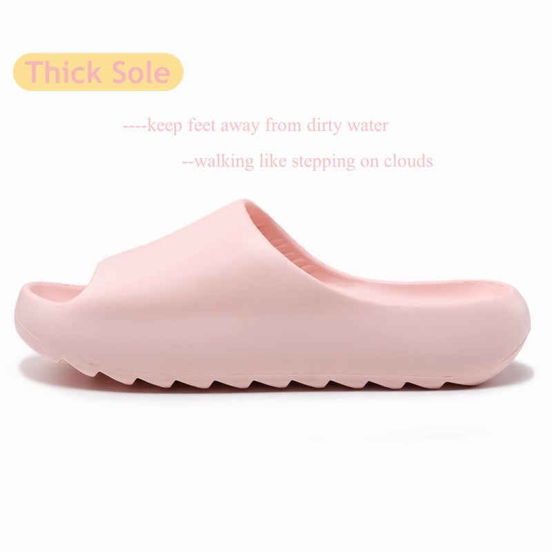 Cushioned Non-Slip Waterproof EVA Slides for Women Men and Kids, Soft Thick Sole Shower Sandals - Image 2