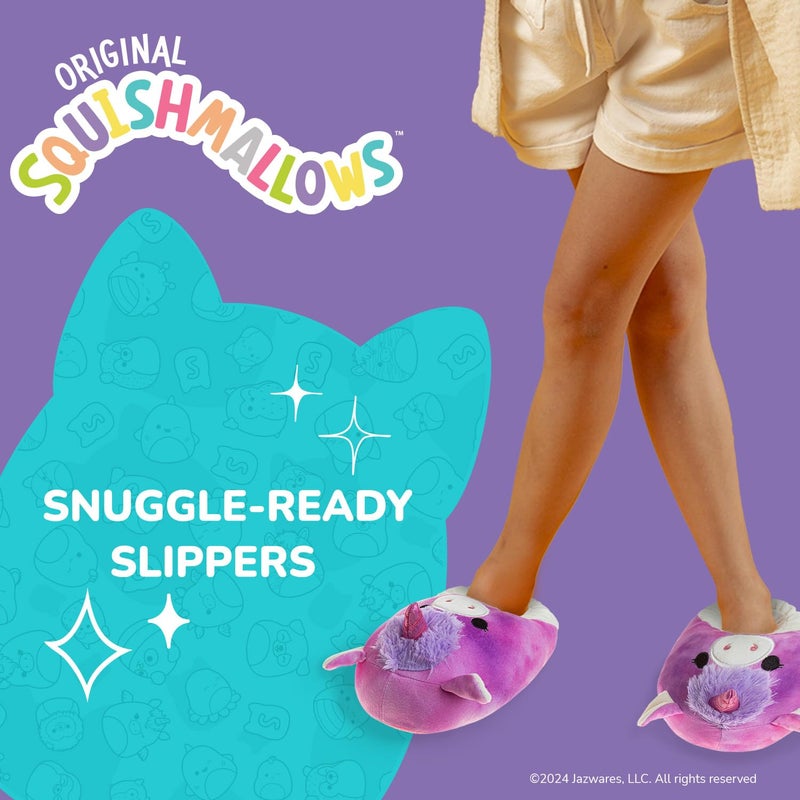 Squishmallows Lola the Unicorn Slippers - Plush Lightweight Warm Comfort Soft Aline Slipper House Shoes for kids girl boy - Lola the Unicorn (sizes 11-12 Little Kid) - Image 2