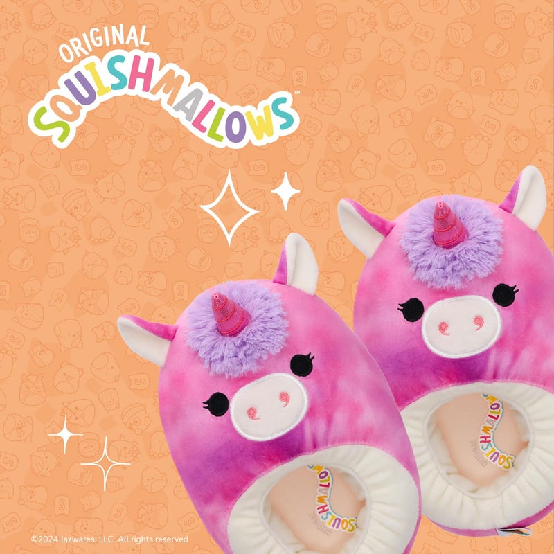 Squishmallows Lola the Unicorn Slippers - Plush Lightweight Warm Comfort Soft Aline Slipper House Shoes for kids girl boy - Lola the Unicorn (sizes 11-12 Little Kid) - Image 3