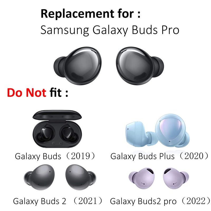 luakesa Replacement Silicone Tips Earbuds Eartips Set for Samsung Galaxy Buds Pro Headphones Fit in Case Ear Tips,6 Pairs (Phantom Black) - Image 2