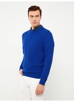 Crew Neck Long Sleeve Men's Tricot Sweater