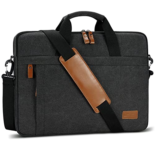 ESTARER Laptop Bag 17-17.3 Inch, Computer Bags for Men Water-resistant Canvas Laptop Case Slim Laptop Sleeve Fits Hp/Dell/Asus/Lenovo/Acer, Dark Grey - Image 1