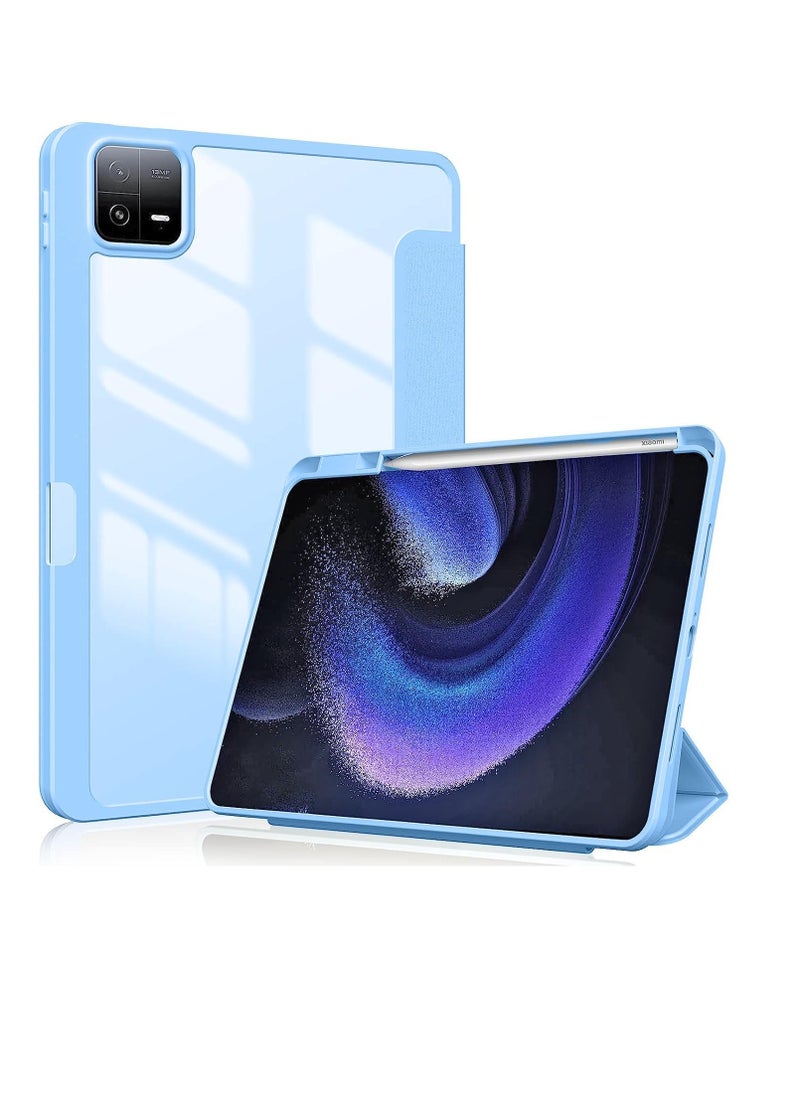 Generic - ProElite for Xiaomi Mi Pad 6 case Cover, Transaprent Flip Case for Xiaomi Mi Pad 6 11 inch with Pen Holder (Supports Auto Sleep Wake Function), Haze Blue - Image 1