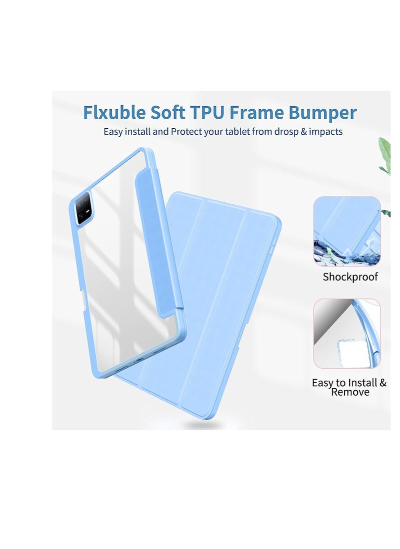 Generic - ProElite for Xiaomi Mi Pad 6 case Cover, Transaprent Flip Case for Xiaomi Mi Pad 6 11 inch with Pen Holder (Supports Auto Sleep Wake Function), Haze Blue - Image 1
