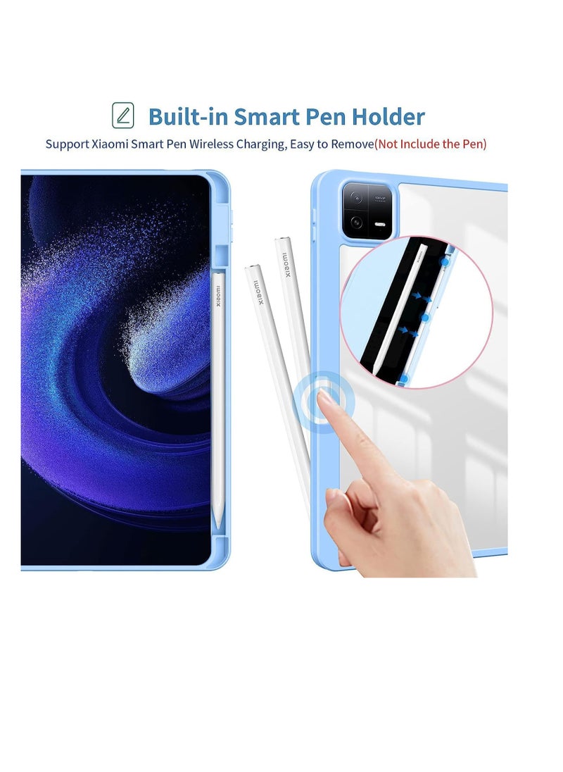 Generic - ProElite for Xiaomi Mi Pad 6 case Cover, Transaprent Flip Case for Xiaomi Mi Pad 6 11 inch with Pen Holder (Supports Auto Sleep Wake Function), Haze Blue - Image 1