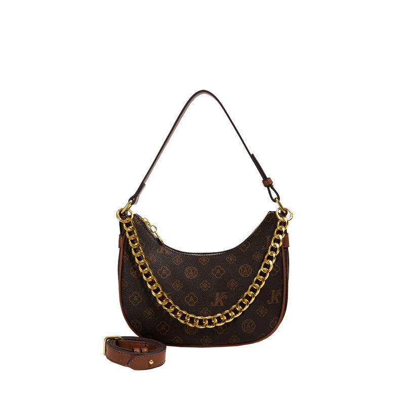Monica Qiqi Light Luxury Retro Old Flower Contrast Color Single Shoulder Armpit Large Capacity Tote Bag Women'S Commuter All-Match - Image 1