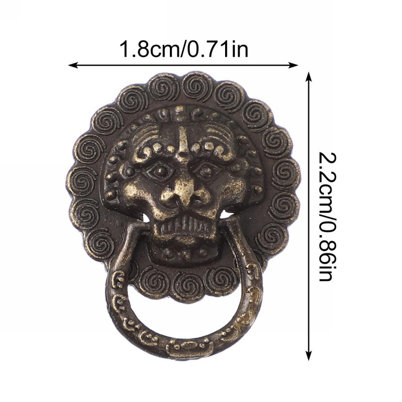 Antique Bronze Lion Head Cabinet Knobs 24PCS 20mm Zinc Alloy Drawer Pulls Furniture Hardware - Image 3
