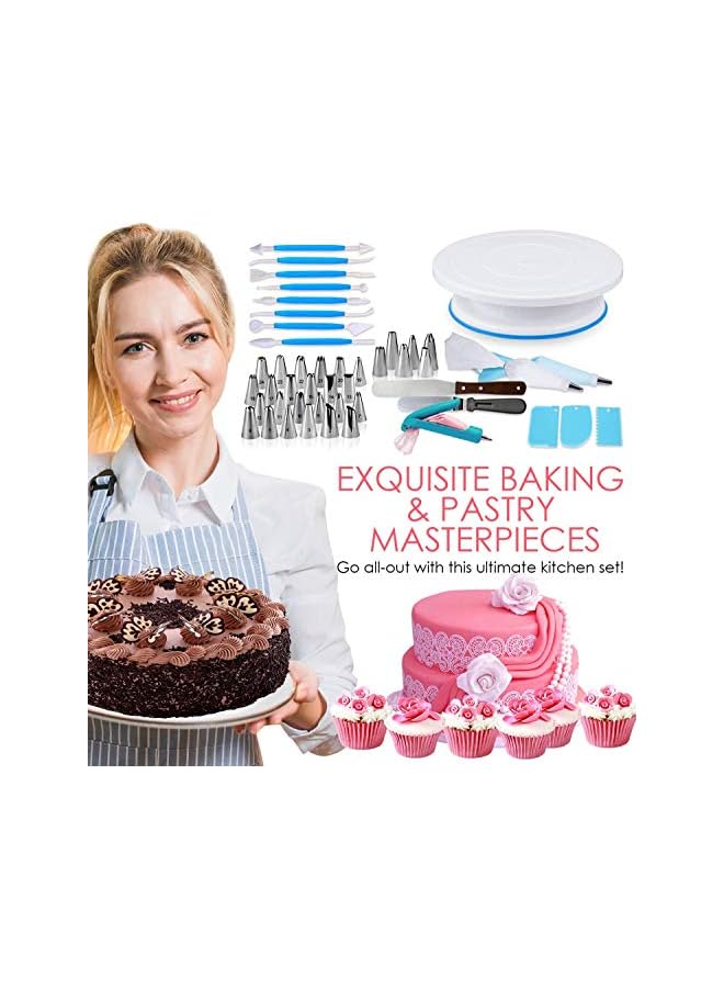 Raxoom Cake Decorating Kit, Baking Supplies With 11 Inch Cake Turntable, Icing Tips, Cake Spatulas, Pastry Tools, Cutter, Cake Nozzles for Beginners and Professional (207 PCS) - Image 2