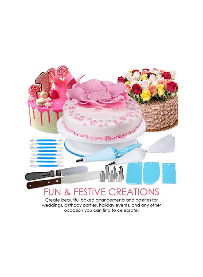 Raxoom Cake Decorating Kit, Baking Supplies With 11 Inch Cake Turntable, Icing Tips, Cake Spatulas, Pastry Tools, Cutter, Cake Nozzles for Beginners and Professional (207 PCS) - Image 3