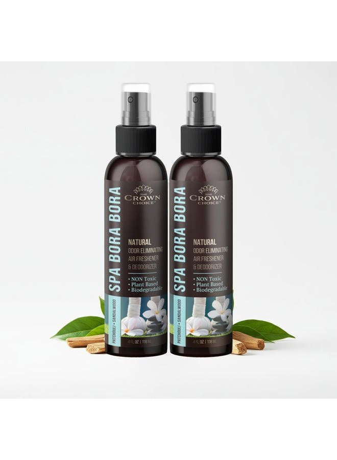 The Crown Choice Air Freshener Spray — Patchouli Sandalwood Non-Toxic Air Freshener for Home — Natural Essential Oil Spray Odor Eliminator — Room Spray Deodorizer for Home/Toilet/Room/Lounge 4oz (2PK) - Image 1
