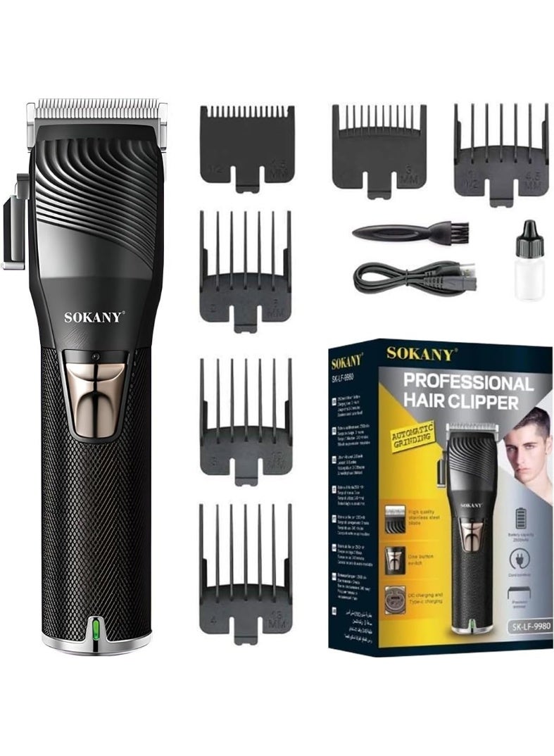 ماكينة الحلاقه الإحترافيه Sokany-SK-LF-9980 بذراع تحكم فى الشفرات و 6 أمشاط ببطاريه 2500 مللى أمبير - Image 1