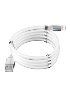USB To Lightning Magnetic Data Sync And Charging Cable White Silver