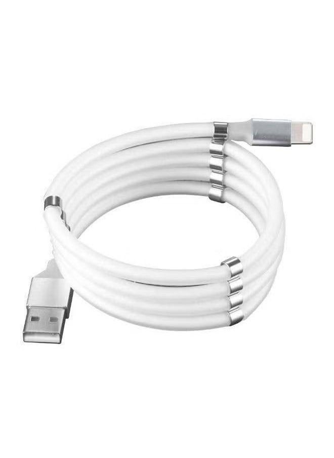 IAF - USB To Lightning Magnetic Data Sync And Charging Cable White Silver - Image 1