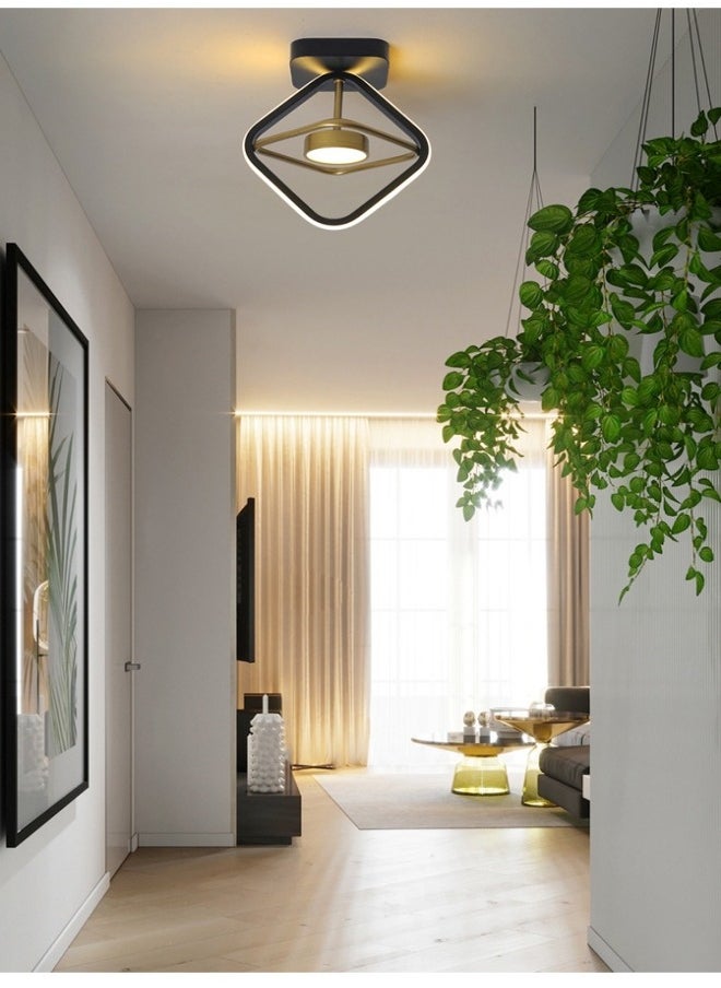 MIXDE - Black Led Ceiling Light, Modern Mini LED Ceiling Lighting Fixtures, Metal Creative Design Ceiling Lamp for Living Room Bedroom Corridor Aisle Hallway - Image 1