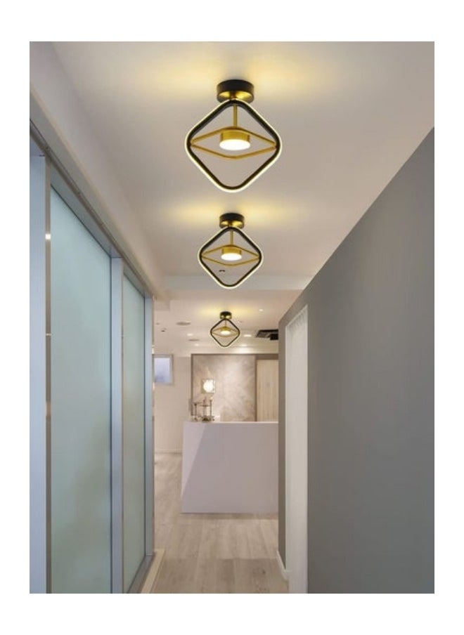 MIXDE - Black Led Ceiling Light, Modern Mini LED Ceiling Lighting Fixtures, Metal Creative Design Ceiling Lamp for Living Room Bedroom Corridor Aisle Hallway - Image 1