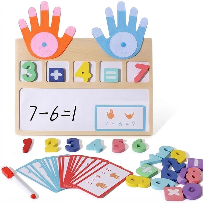 Math Finger Board for Kids – Interactive Addition and Subtraction Learning Aid – Smart Writing Board with Magnetic Numbers and Flashcards – Ideal for Developing Math Skills and Intelligence – Ages 3+ - Image 1
