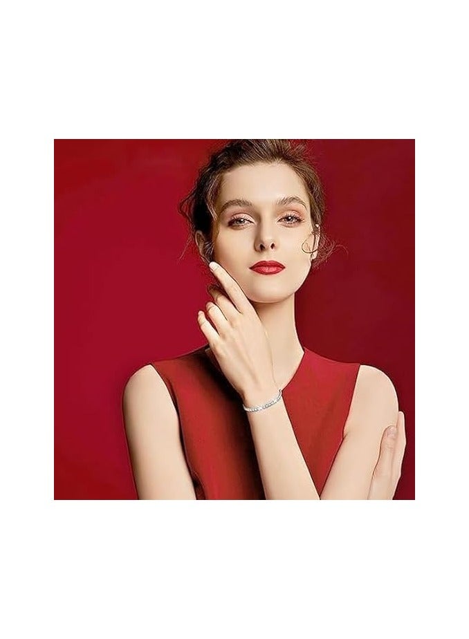 فيروز جوليري اساور تنس للنساء ، سوار كلاسيكي مرصع بالالماس المقلد،الزركون. سوار منزلق قابل للتعديل، مجوهرات زركونيا، قطعة واحدة من فيروز جوليري - Image 2