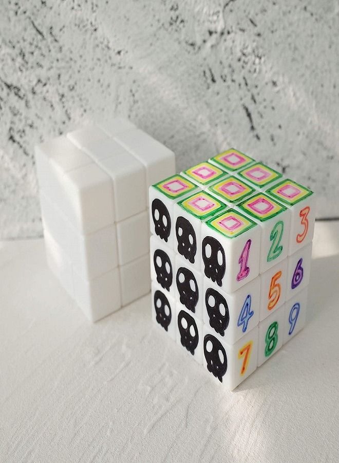 3x3 Blank Magic Cube 3x3x3 White Cube Puzzles Toys DIY  - Image 4